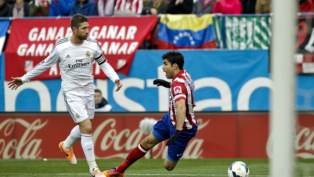 O remiză ca o victorie: Atletico Madrid - Real Madrid 2-2. Gazdele au reclamat trei penalty-uri neacordate la Diego Costa