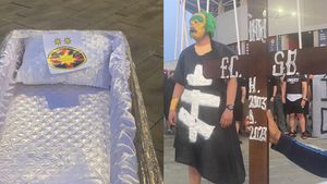 Gigi Becali, avertisment pentru ultraşii radicali din Peluza Sud, care au dus coşciugul şi crucea cu însemnele FCSB la stadionul din Ghencea: „Faceți 10-12 ani de puşcărie, vai de capul vostru! Plâng părinții după voi” | VIDEO