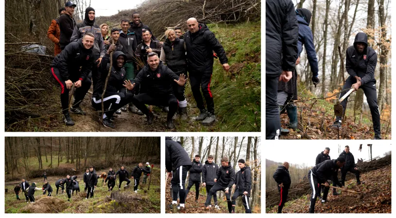 În pădure, pe cărare! Jucătorii de la CS Comunal Șelimbăr, duși să planteze copaci, într-o campanie prin careu clubul vrea să fie ”mai prietenos cu mediul înconjurător”