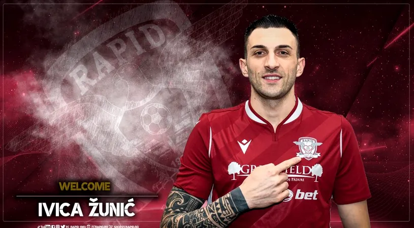 Rapid l-a luat pe Ivica Zunic de la CFR Cluj, un croat care a apucat să joace în Liga 1 doar trei minute. ”Am auzit foarte multe lucruri frumoase despre echipă, dar mai ales despre suporterii ei”