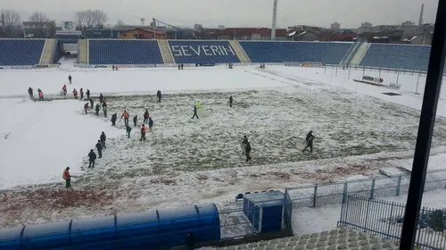 FOTO | Municipalul severinean încă nu-i pregătit pentru primul meci al etapei: „Mâine suplimentăm numărul de oameni”