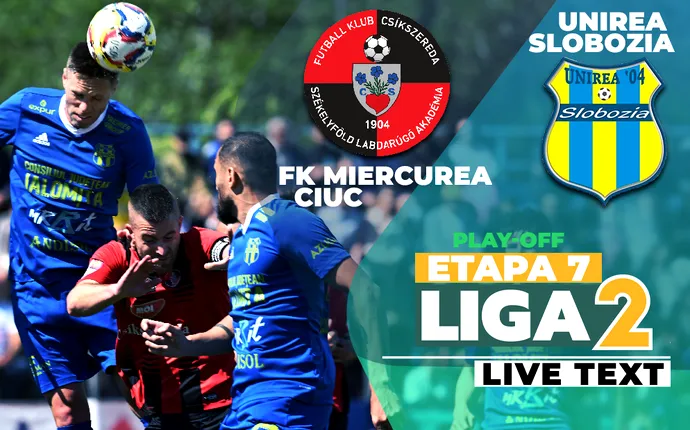 Unirea Slobozia se impune la FK Miercurea Ciuc și e aproape să-și asigure și trofeul Ligii 2. Harghitenii au irosit un penalty