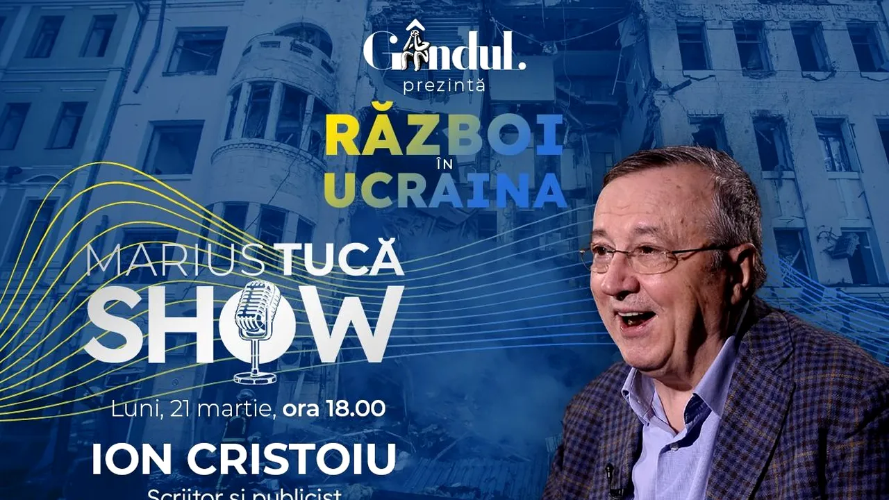 Marius Tucă Show începe luni, 21 martie de la ora 18.00, live pe gandul.ro cu o nouă ediție specială