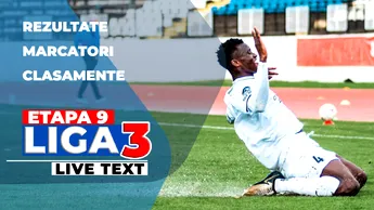 Etapa 9 Liga 3 | ACS Omega Sport și Minaur Baia Mare, singurii lideri care n-au câștigat runda aceasta. Noi pași greșiți și pentru echipele din Iași, Sibiu, Lupeni și Zalău. 6-5, nebunia etapei, în Seria 4