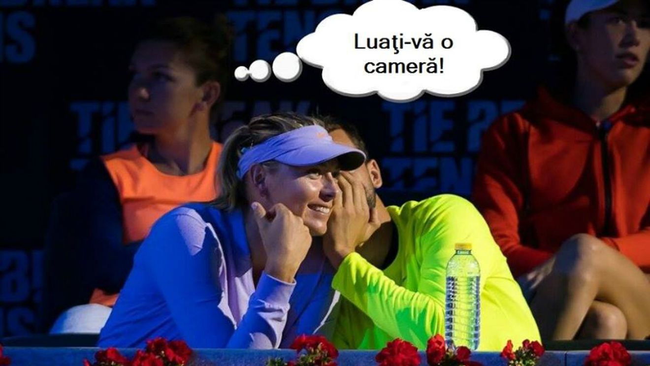 "Luați-vă o cameră!" Gluma zilei după ce Șarapova și Dimitrov au flirtat sub ochii Simonei Halep la Madrid :) 