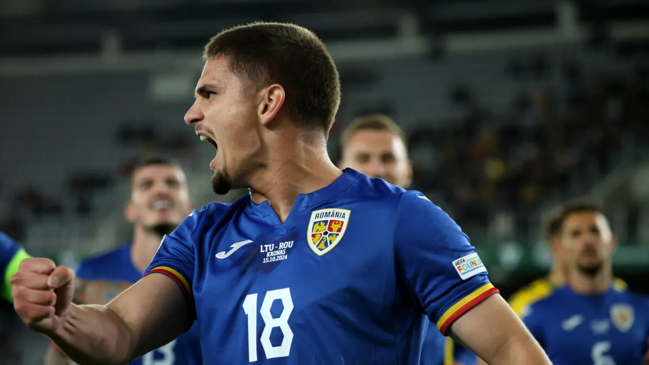 Cum a ajuns Răzvan Marin golgheterul Europei în Liga Națiunilor. E pe primul loc alături de un atacant de 100.000.000 de euro