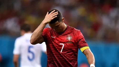 Ronaldo nu găsește poarta la Mondiale. Dintr-un total de 62 de șuturi, numai două au fost cadrate. Lusitanul a dat vina pe echipă: „Nu am crezut că o echipă mediocră poate lua titlul Mondial”