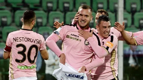 VIDEO | George Pușcaș, de neoprit împotriva echipei lui Vlad Dragomir! Atacantul a reușit „dubla” și o duce pe Palermo pe primul loc în Serie B