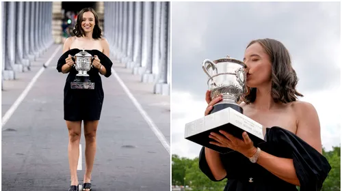 Iga Swiatek, apariție uluitoare la ședința foto cu trofeul de la Roland Garros! Liderul WTA, de nerecunoscut fără echipamentul de tenis | FOTO