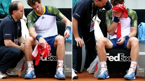 Murray, în pericol să rateze Roland Garros-ul! S-a accidentat la Masters-ul de la Roma