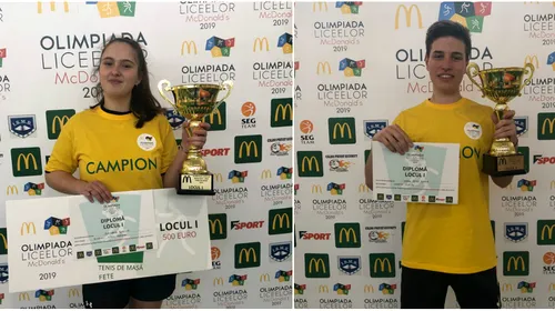 VIDEO | Olimpiada Liceelor McDonald’s, ediția 2019, și-a aflat campionii la tenis de masă. Ana Maria Boroica și Mihnea Bordea au adăugat al doilea trofeu al competiției în palmares