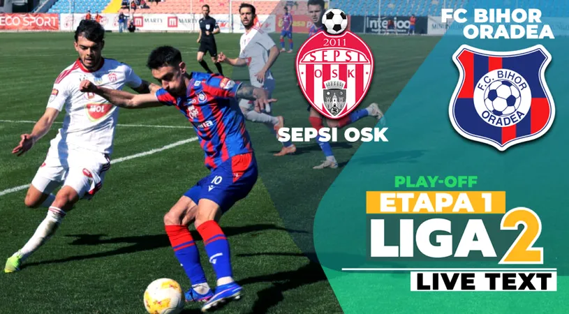 Sepsi OSK s-a descătușat în a doua repriză și a învins la scor FC Bihor. Erik Lincar a cedat și a văzut direct cartonașul roșu