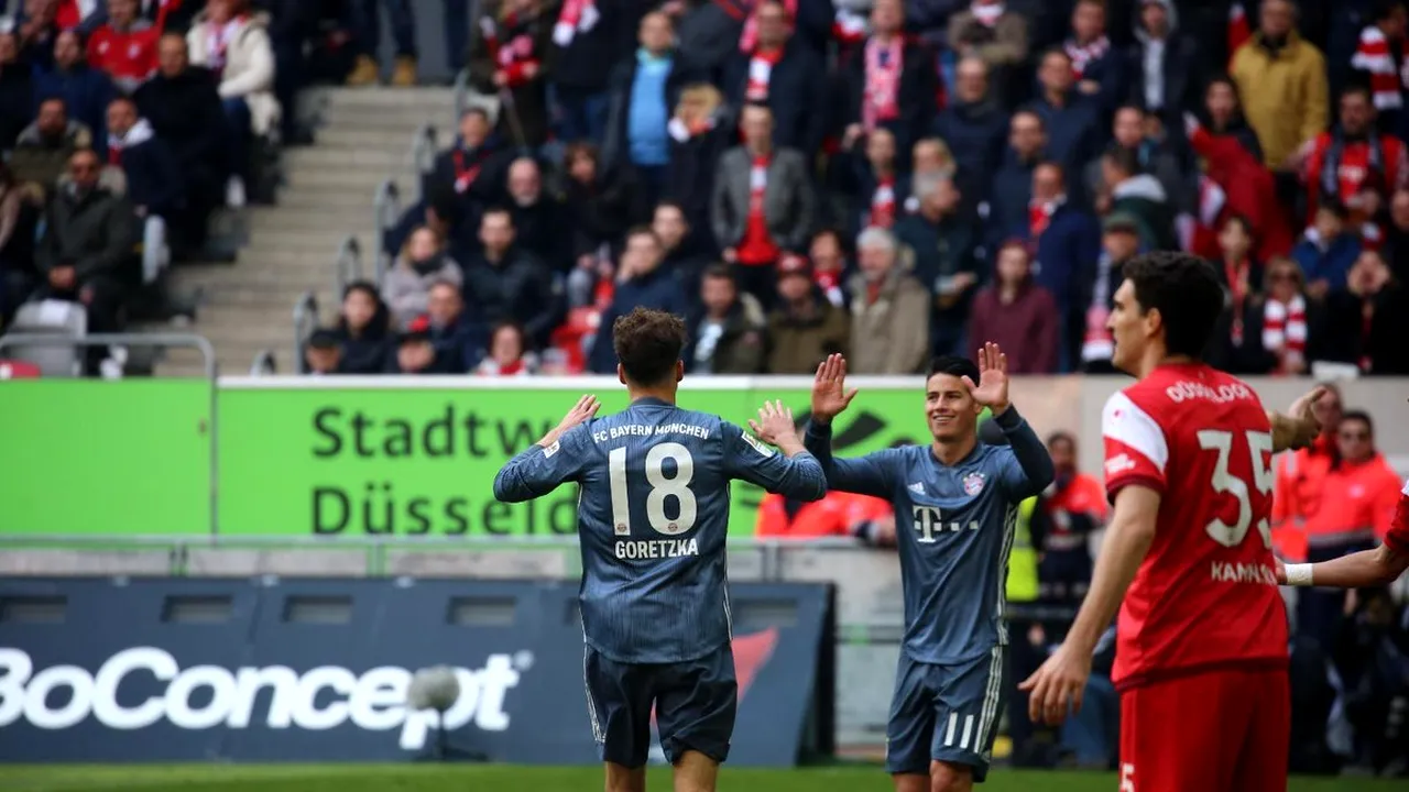 Bavarezii au revenit pe primul loc în Bundesliga, după un succes categoric la Dusseldorf. Cum arată clasamentul și ce program au Bayern Munchen și Borussia Dortmund până la finalul sezonului