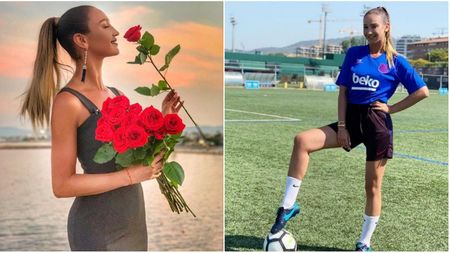 O rusoaică sexy a apărut în cantonamentul Barcelonei. FOTO | Imaginile au devenit virale