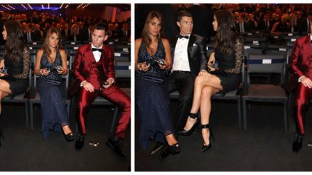 FOTO Cele mai amuzante imagini după gala Balonului de Aur! Cum i-a "furat"  Ronaldo prietena lui Messi