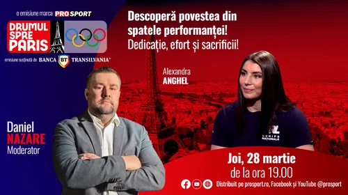Luptătoarea Alexandra Anghel este invitata emisiunii „Drumul spre Paris” de joi, 28 martie, de la ora 19:00