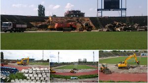 "Centralul" din Bănie devine istorie în maximum două luni | GALERIE FOTO de la startul demolării legendarului stadion din Craiova