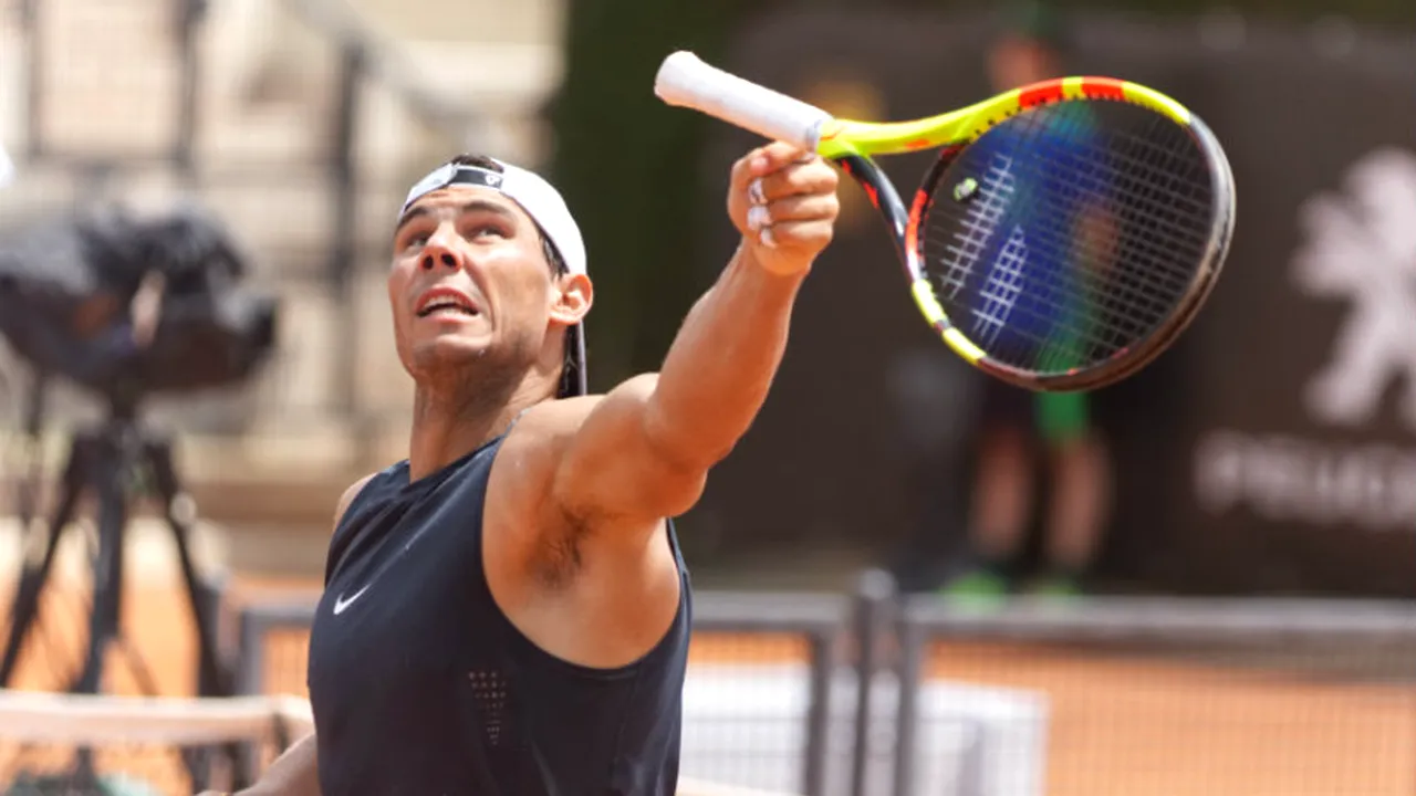 IMAGINEA ZILEI | A zburat și racheta lui Rafael Nadal! Moment unic la antrenament. Corespondență de la Roma