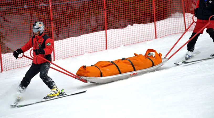 Accident cu tente dramatice la schi alpin!** Activitatea a fost paralizată pentru 20 de minute