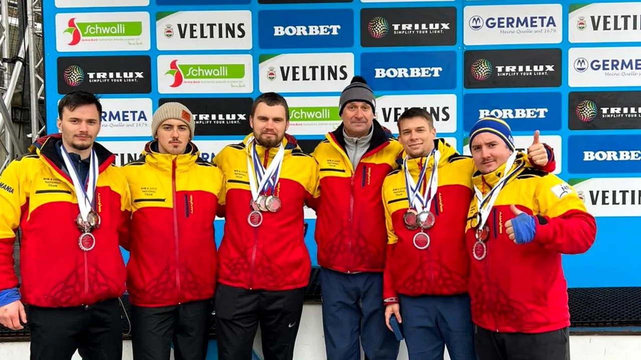 Performanță fantastică pentru bobul românesc: două medalii de argint cucerite de echipajul de patru la Cupa Europei