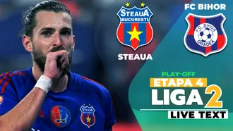 Steaua trece lejer de FC Bihor, în ciuda începutului dezastruos de joc, cu gol primit din corner! ”Militarii” se apropie de podiumul Ligii 2