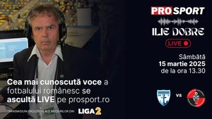 Ilie Dobre comentează LIVE pe ProSport.ro meciul F.C. Voluntari - F.K. Miercurea Ciuc, sâmbătă, 15 martie 2025, de la ora 13.30