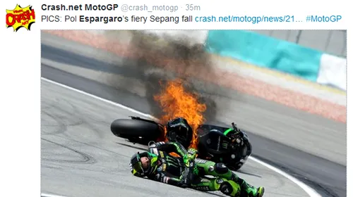 Încăpățânare de campion. Pol Espargaro a trecut proba focului în antrenamentele GP Malaisiei, la MotoGP: „Sunt… Ok? Hahaha, încerc să alerg mâine”, deși are fractură. O bucățică de sticlă i-a provocat teribilul accident