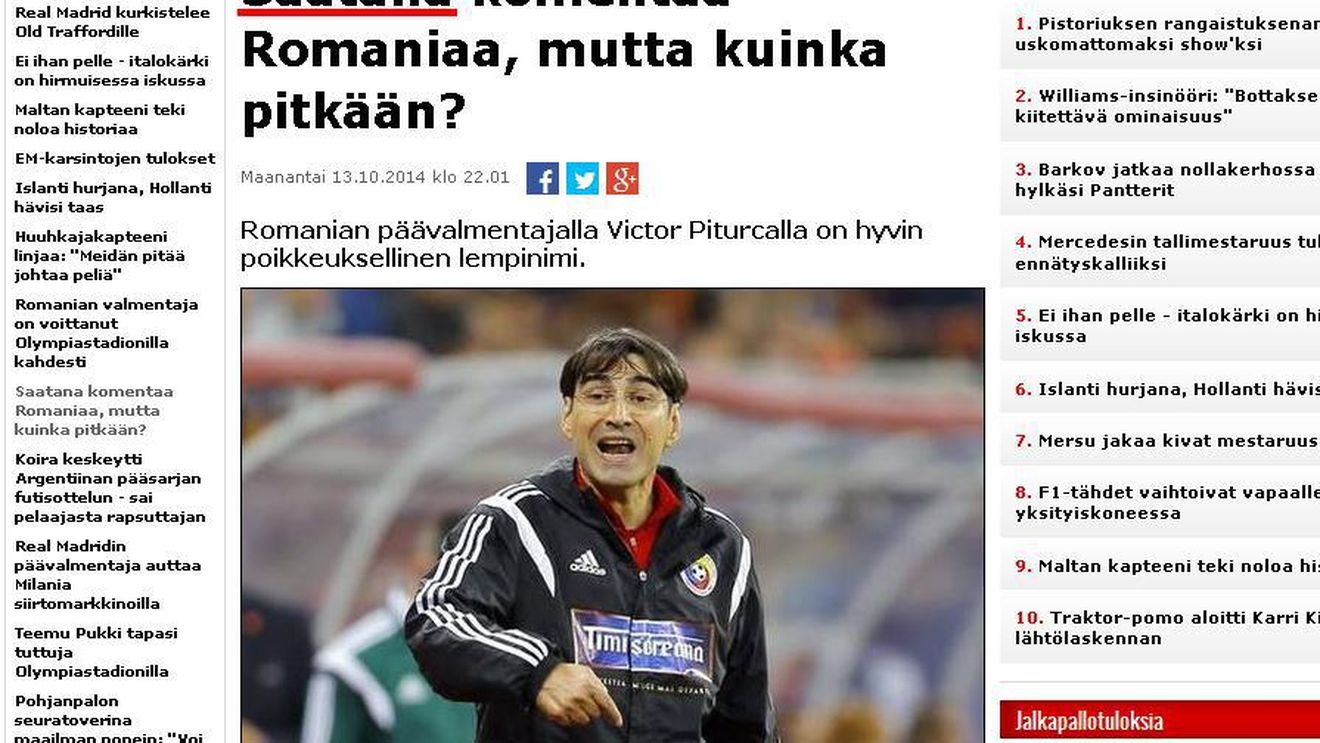 Reputația lui "Satana" Pițurcă a ajuns și în țara lui Moș Crăciun. Ce scrie presa finlandeză despre bizarul antrenor român