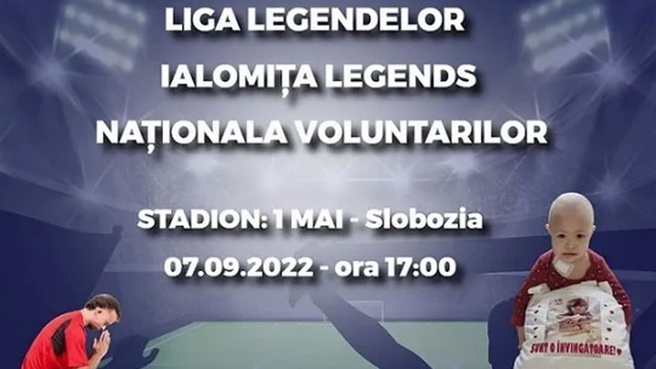 Legendele fotbalului, meci caritabil pentru copiii bolnavi de leucemie. Simbolul campaniei este micuța Irene