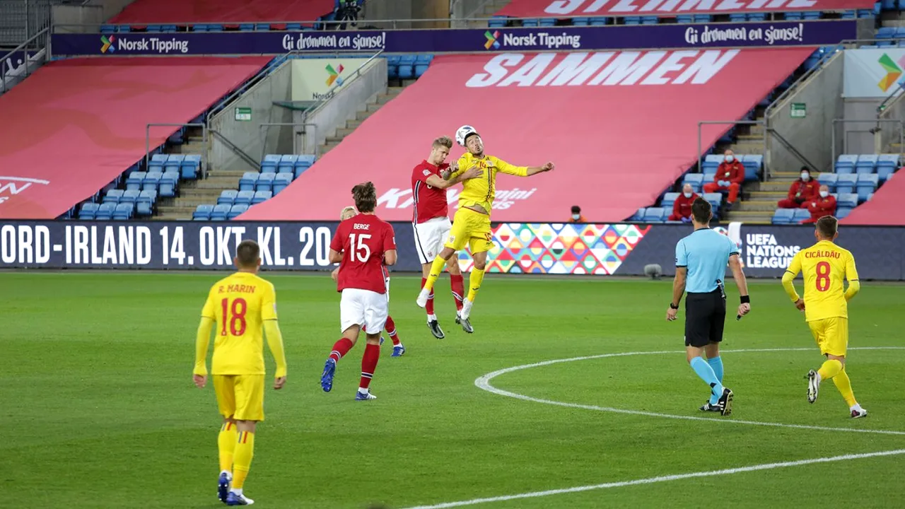 Norvegia - România 4-0, Video Online în Liga Națiunilor. Umilință și degringoladă în jocul tricolorilor! Haaland a făcut ce-a vrut cu minusculii noștri fotbaliști! Cum arată clasamentul grupei