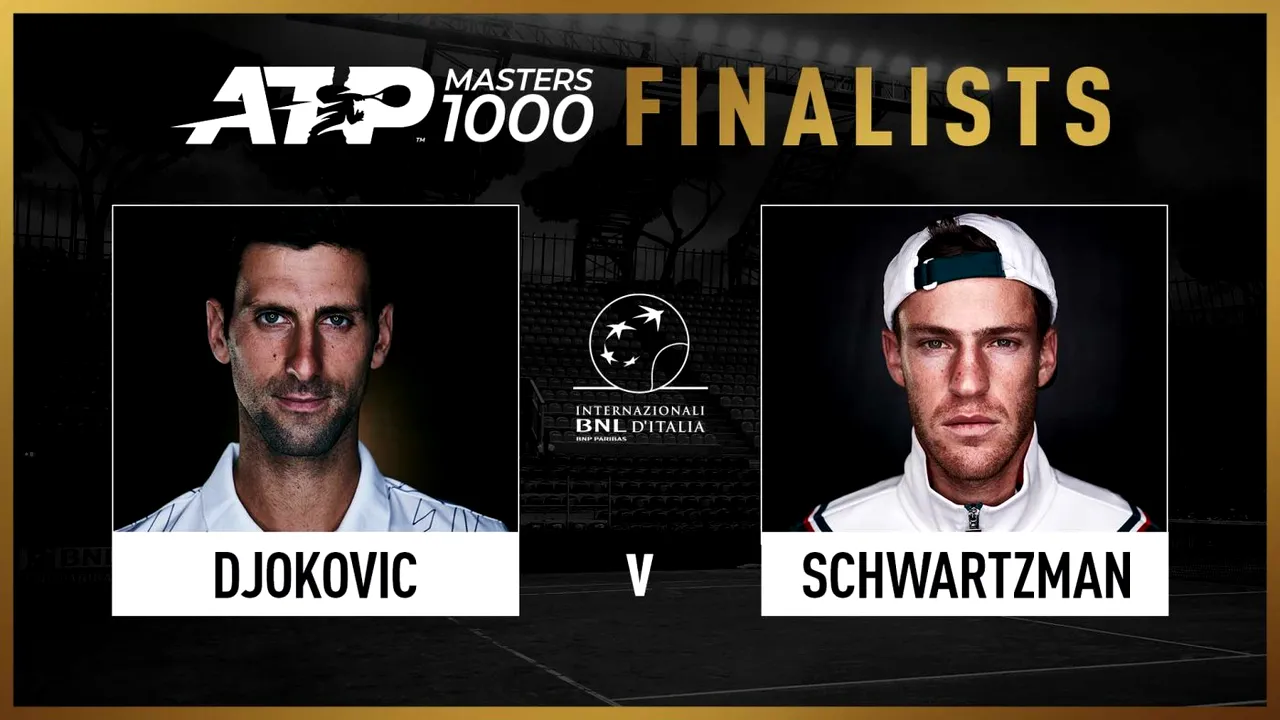 Știm finala turneului ATP de la Roma. Liderul mondial, sârbul Novak Djokovici, întâlnește revelația competiției de la Foro Italico