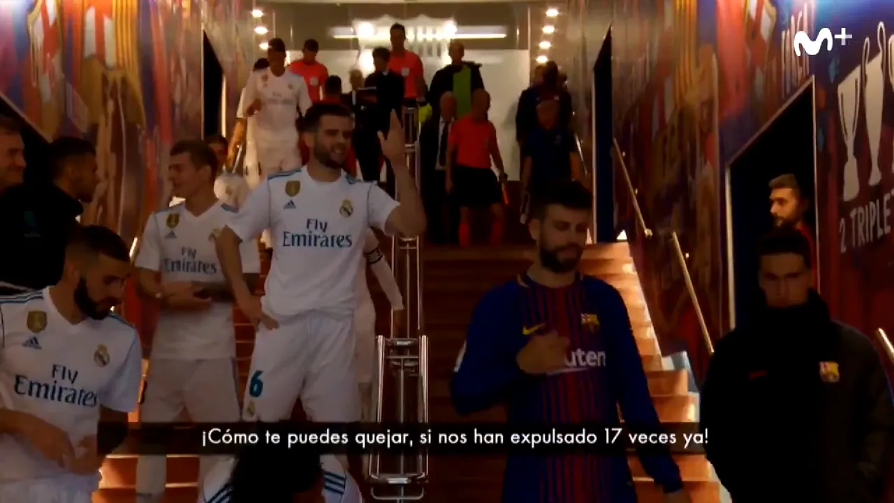 VIDEO | S-au încins spiritele pe tunelul stadionului Nou Camp! Ce s-a întâmplat între Nacho și Pique: 