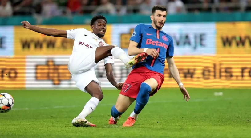 Fază rar întâlnită pe terenul de fotbal, la FCSB - CFR Cluj! A repetat gestul lui Luis Suarez de la Cupa Mondială, care a rămas în istorie, și a văzut cartonașul roșu