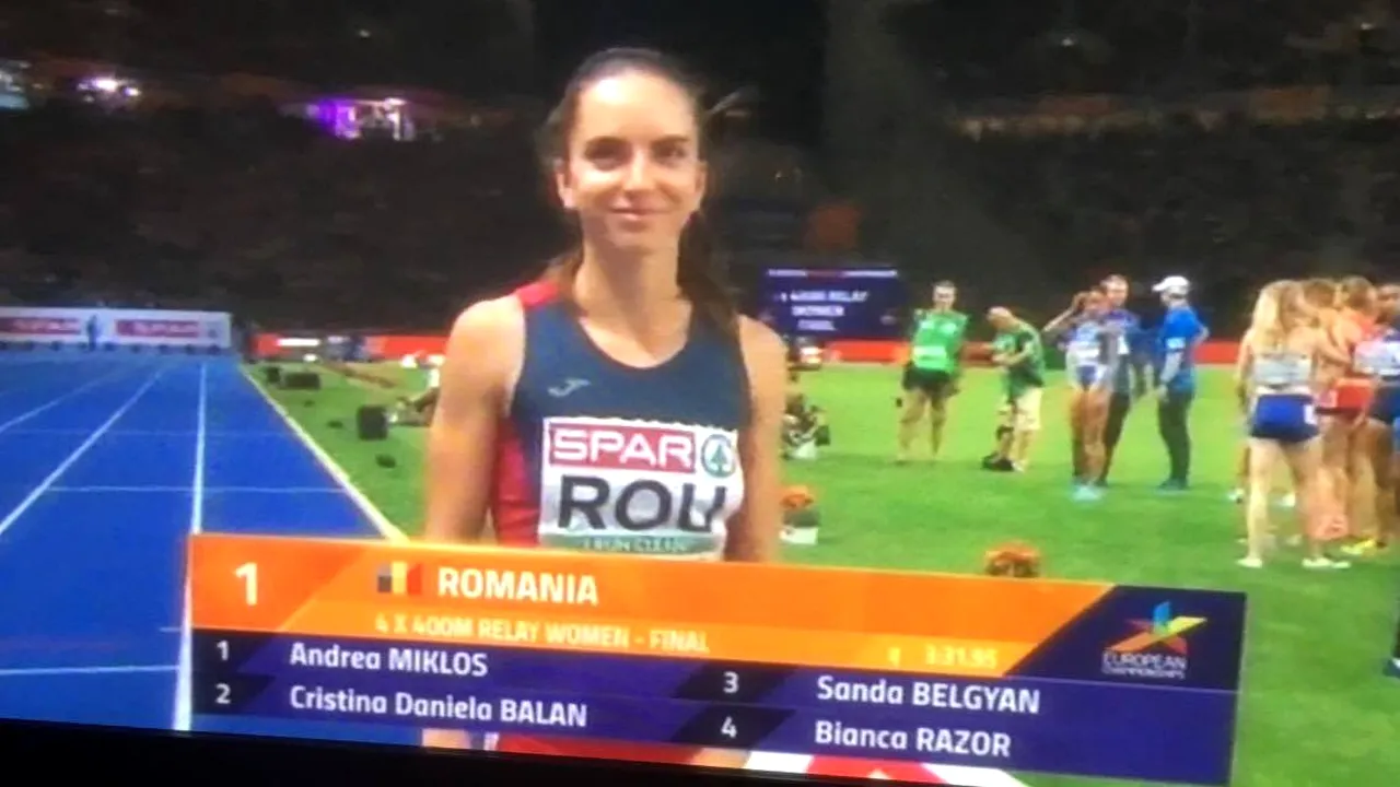 Ștafeta feminină a României de 4x400 m, locul 7 în finala Europenelor din Berlin. Cum arată clasamentul pe medalii înaintea ultimei zile de concurs
