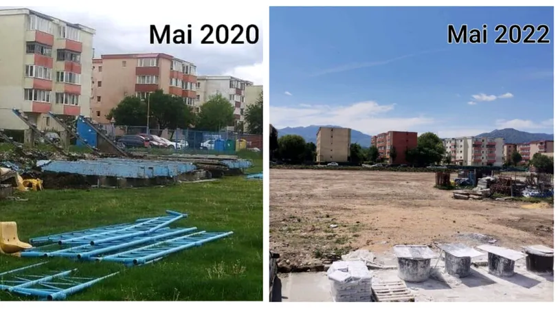 Doi ani de la demolarea stadionului Carpați. Lucrările la noua bază sportivă din Brașov decurg în ritm de melc