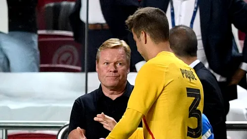 Olandezul Ronald Koeman l-a umilit pe Gerard Pique. Gestul său a atras furia vestiarului