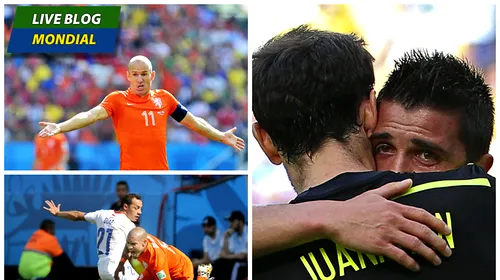 LIVE BLOG CM 2014, ziua 12 | Olanda a câștigat Grupa B și va juca în optimi cu locul secund din Grupa A. Australia – Spania 0-3. Villa a ieșit plângând de pe teren după ce a fost înlocuit