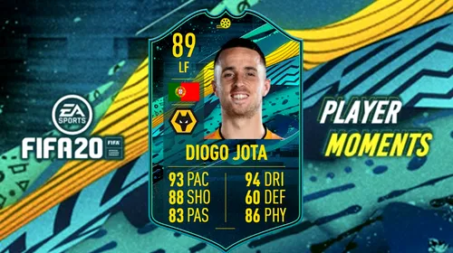 Diogo Jota continuă parcursul excelent de jucător FIFA 20! A obținut din partea EA SPORTS un card de rating 89 pe poziția de atacant