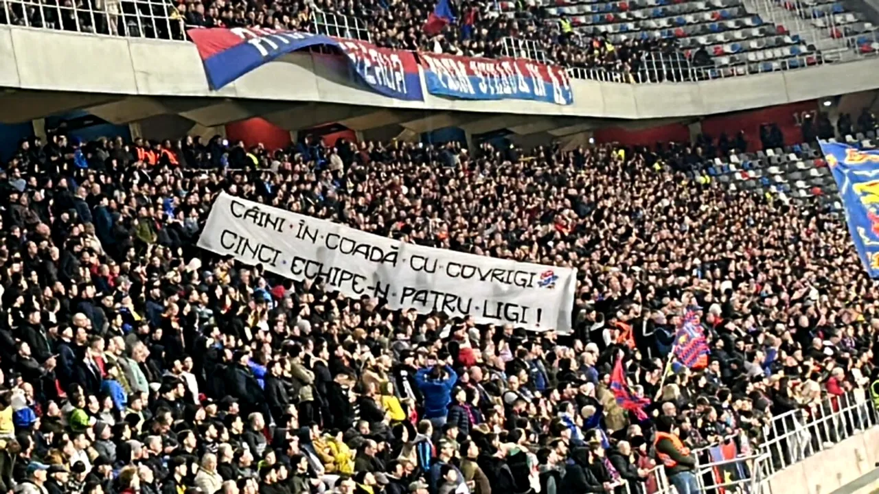 Duelul bannerelor la CSA Steaua - Dinamo! Avem toate mesajele: „Și noi vrem Steaua în Ghencea” VS „Mici faceți...mici sunteți!” | FOTO
