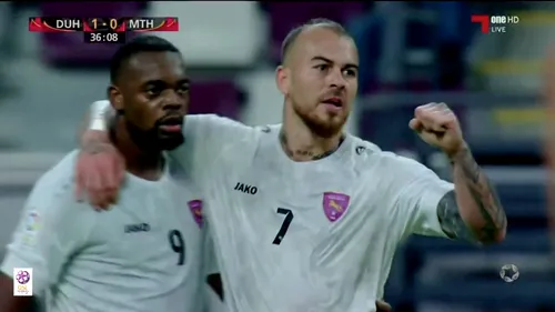 Denis Alibec rupe plasele și în Qatar! Atacantul român l-a executat cu sânge rece pe portar și a marcat un gol care a aruncat în aer banca de rezerve | VIDEO