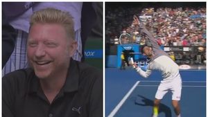 "Stand-up comedy" cu Djokovic. VIDEO GENIAL: Becker a râs cu lacrimi când a vâzut ce se întâmplă pe teren. Cum l-a imitat Nole :)