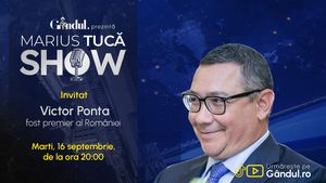 Marius Tucă Show începe marți, 16 septembrie, de la ora 20.00, live pe Gândul. Invitat: Victor Ponta