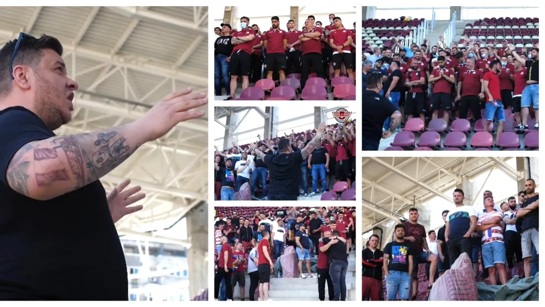 Jucătorii Rapidului, întâlnire cu suporterii în Peluza Nord a stadionului din Giulești, înaintea ultimelor trei meciuri din play-off. Discursul lui ”Bocciu” și promisiunea făcută fotbaliștilor: ”Numele vostru va dăinui aici”