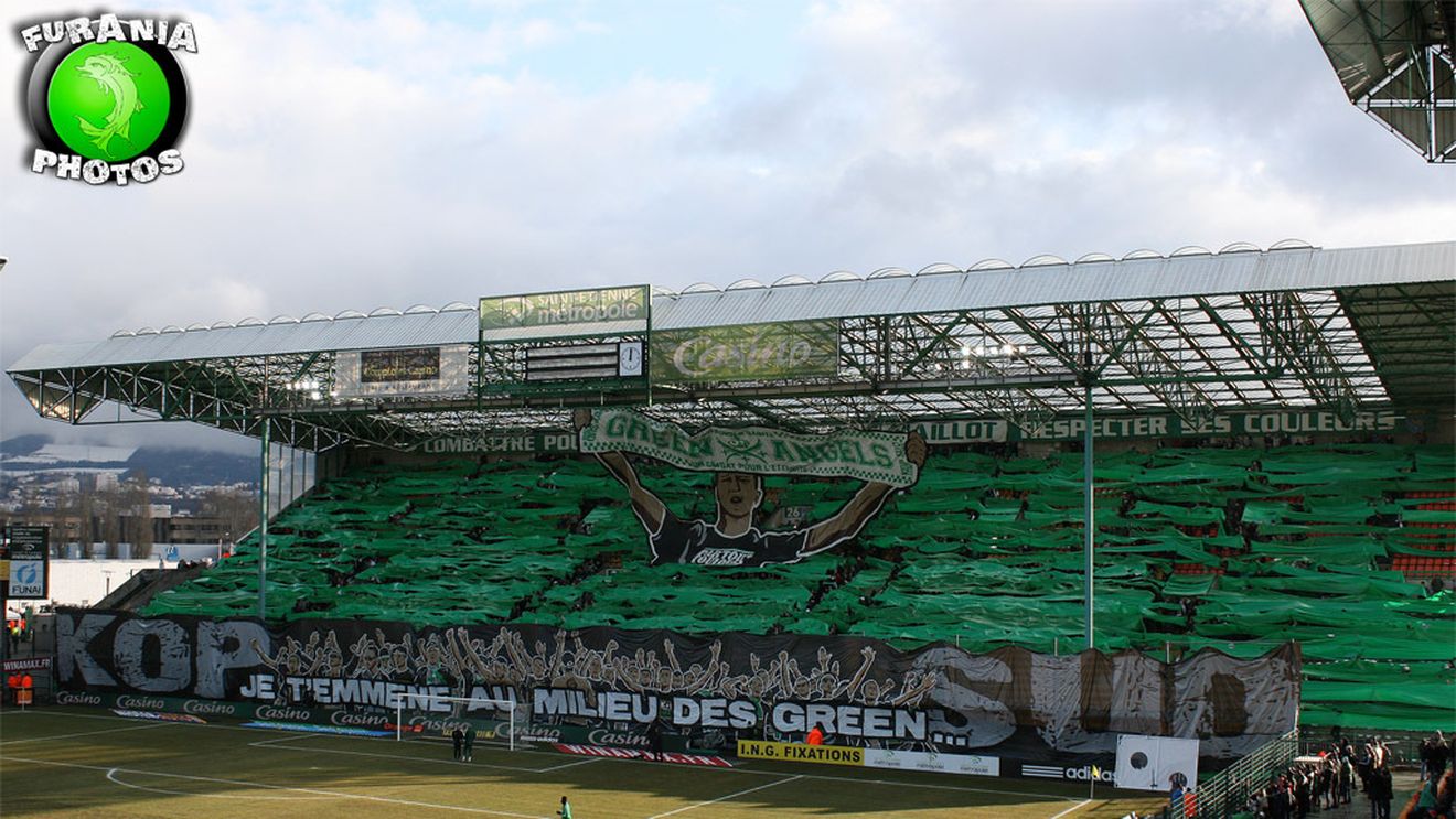 FOTO SPECTACULOS** "Îngerii verzi" i-au dat aripi lui Bănel! Fanii lui St. Etienne au făcut senzație în tribune