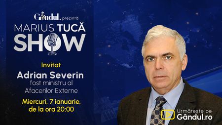 Marius Tucă Show începe miercuri, 7 ianuarie, de la ora 20.00, live pe Gândul. Invitat: prof. Adrian Severin