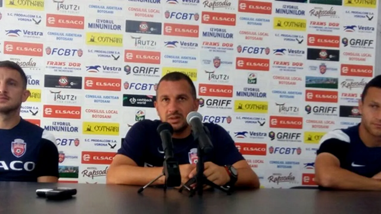 Botoșani e lider în Liga 1, Enache nu se entuziasmează: 