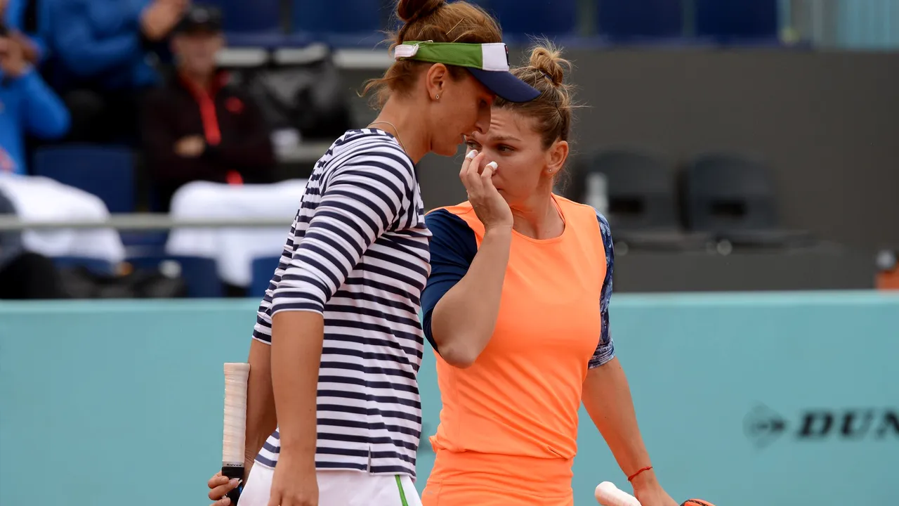 Halep și Begu au fost eliminate în semifinalele turneului de dublu de la Madrid. Înfrângere în minimum de seturi cu Babos și Hlavackova