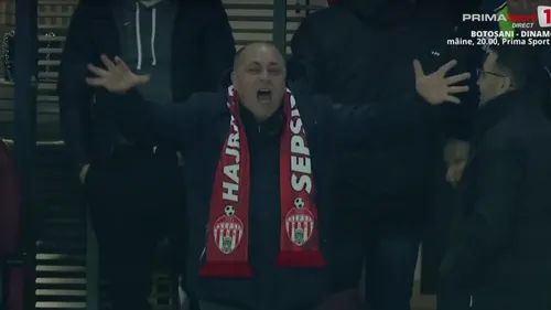 Reacția fabuloasă a lui Laszlo Dioszegi după ce Damașcan a marcat pentru 2-1 în meciul Sepsi - CFR Cluj! Era minutul 85 și patronul echipei finanțate și de guvernul Ungariei s-a dezlănțuit, fără să mai țină cont de camerele TV care îl filmau