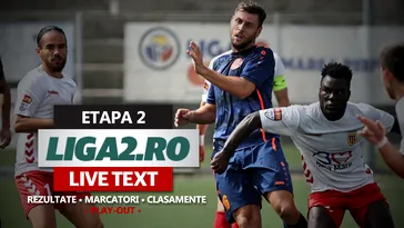 Liga 2, etapa 2 din play-out | Cinci jocuri se dispută ACUM. Continuă sarabanda de goluri la Târgu Jiu. Multe goluri și între Spartac și FC Brașov