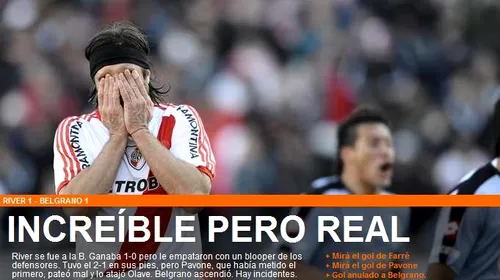 CE DRAMĂ‚!** River Plate, cea mai iubită echipă din Argentina, a retrogradat pentru prima dată